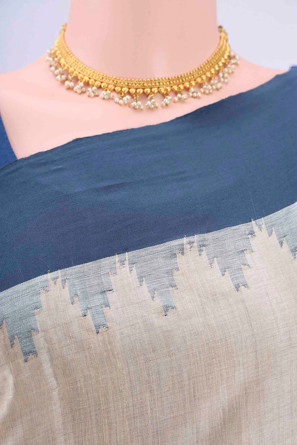 Border image of Beige MP Tussar Saree with Plain Body and Plain Border