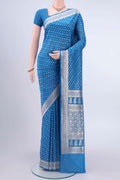 Royal Blue Dual Tone Banarasi Silk Saree with Zari Brocade on the body and Zari Border displayed on a mannequin