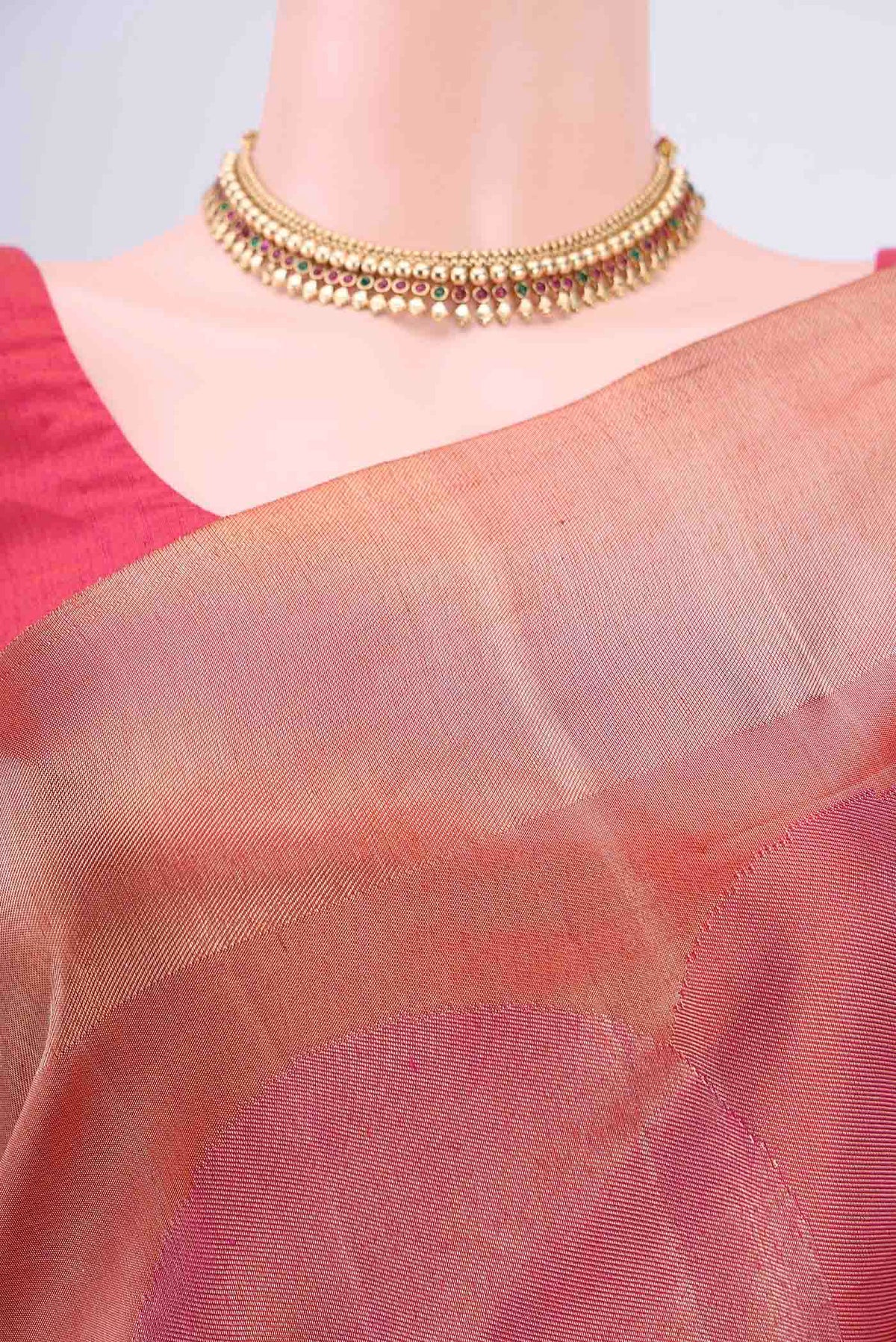 Border image of Multi Color Kanjivaram Saree with Zari Brocade on the body and Rising Temple Border. 
