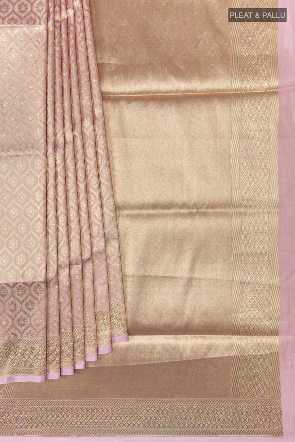 Antara-Rose Gold Banarasi Silk Saree