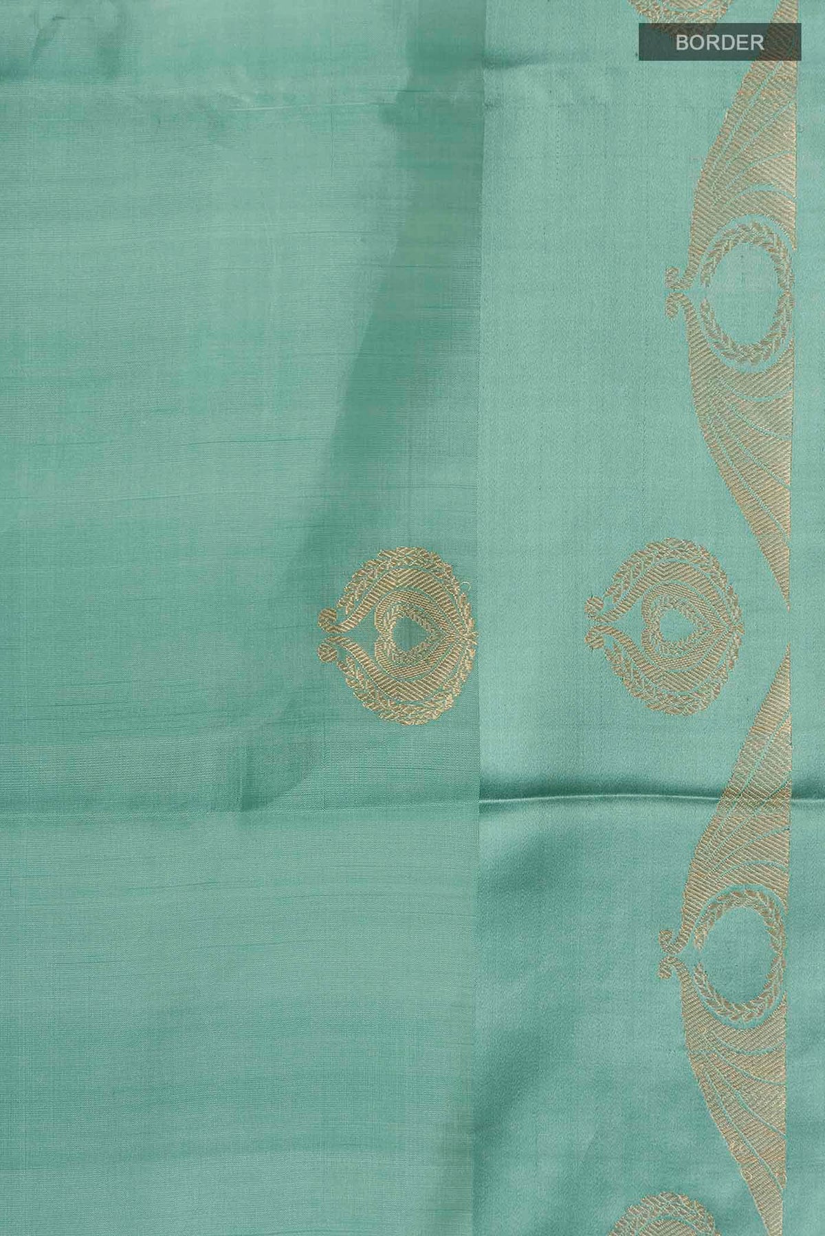 Border image of Green Banarasi Katan Silk Saree with Zari Butta on the body and Zari Border
