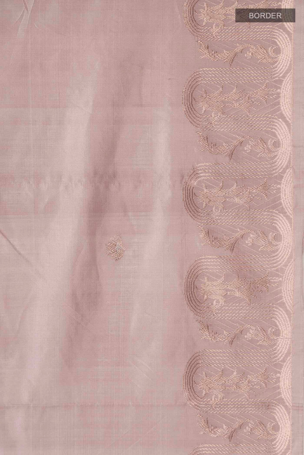 Border image of Mauve Banarasi Katan Silk Saree with Zari Butta on the body and Zari Border