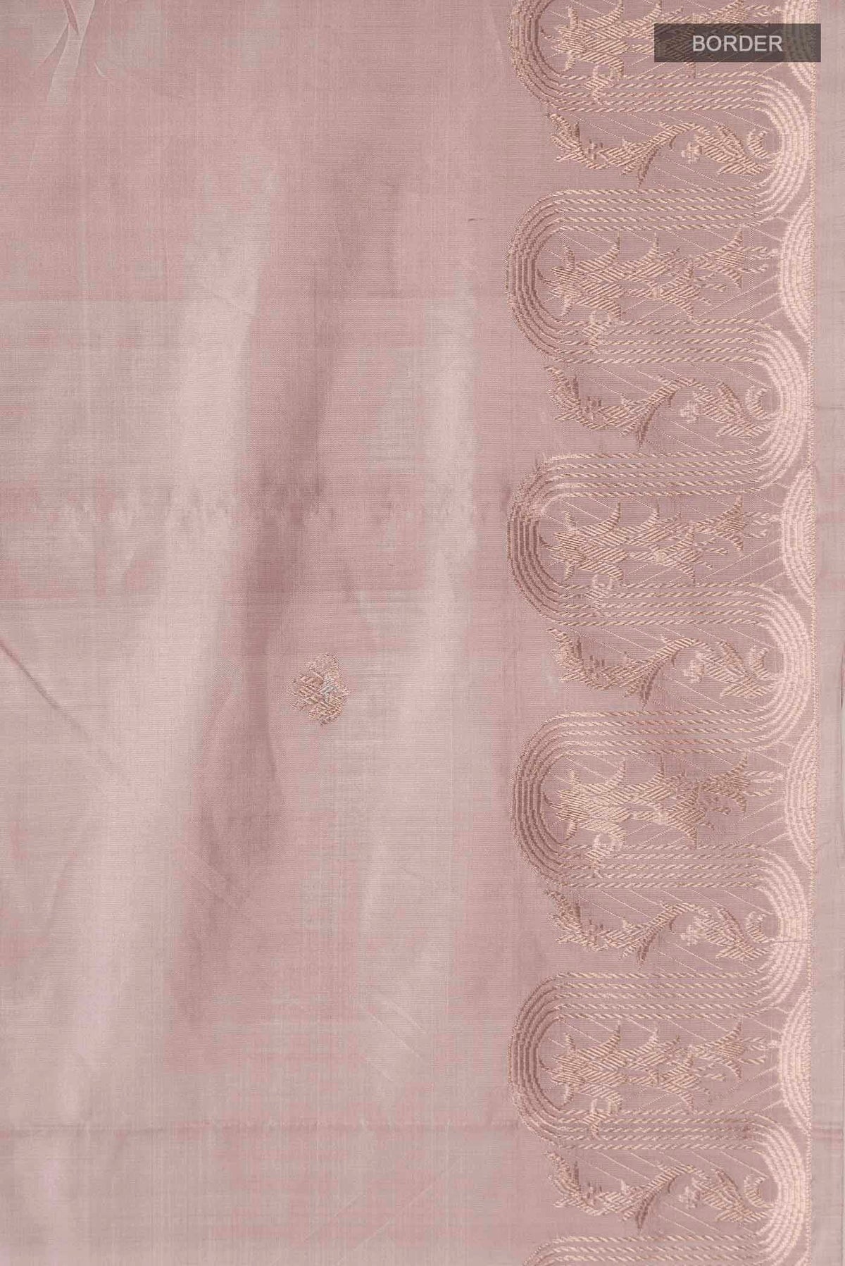 Border image of Mauve Banarasi Katan Silk Saree with Zari Butta on the body and Zari Border