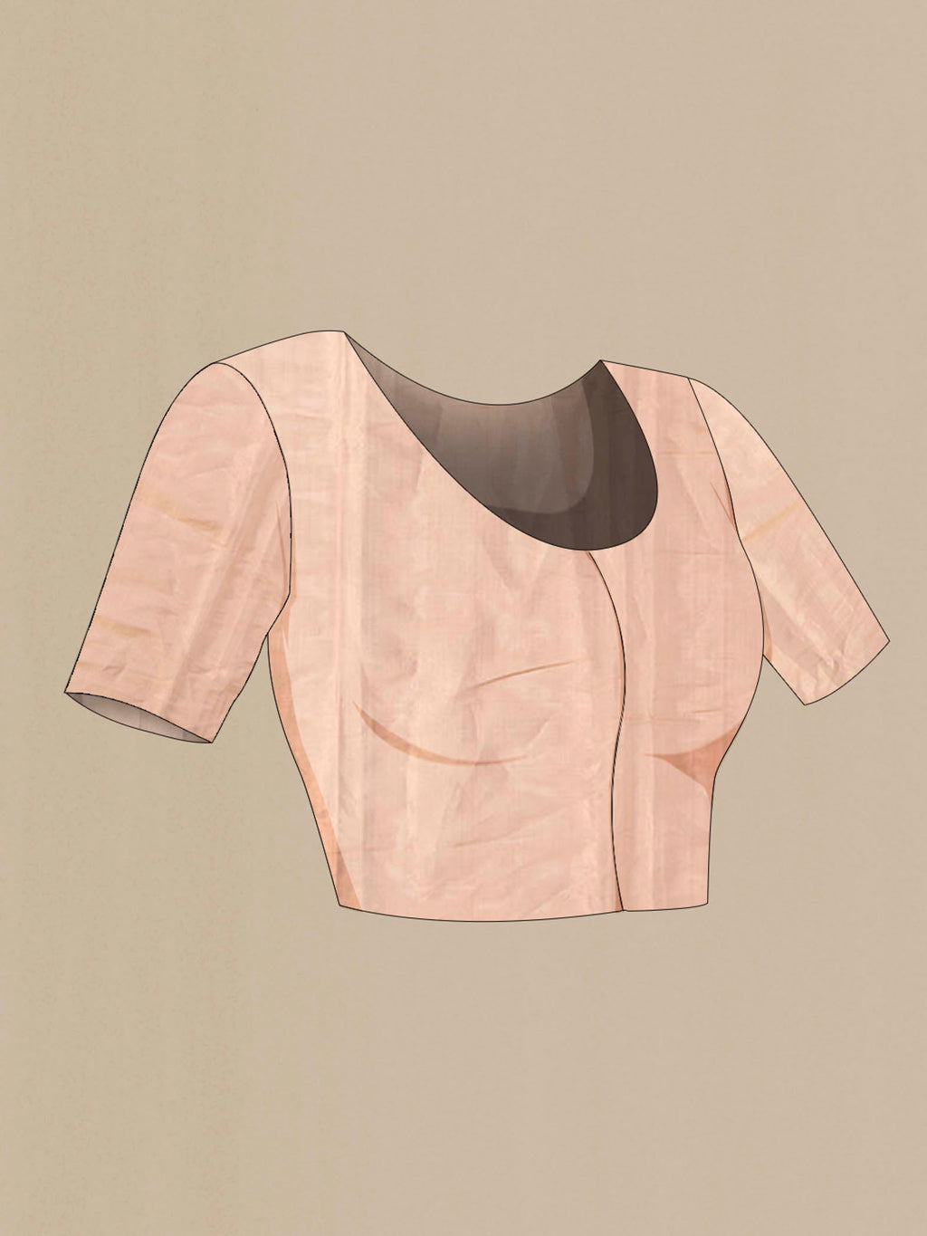 Close up image of the blouse of Pink Organza Silk Saree with Embroidery on the body and Zari Border