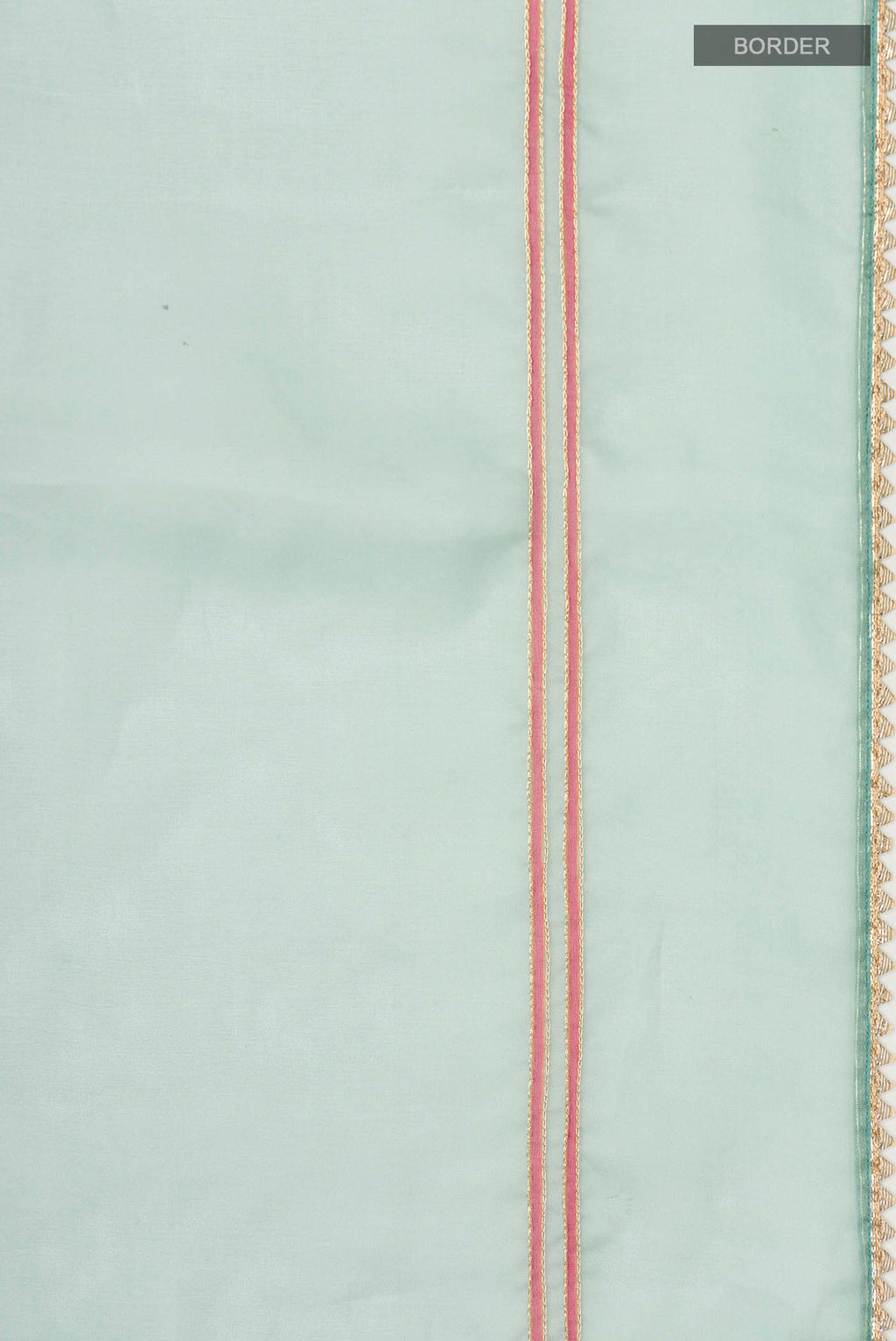 Border image of Green Organza Silk Saree with Plain Body and Embroidery Border