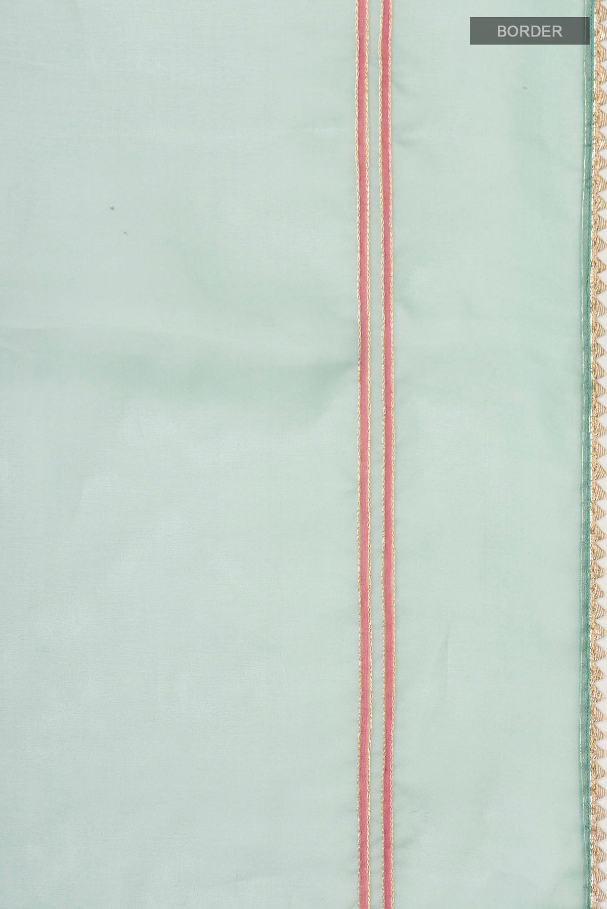 Border image of Green Organza Silk Saree with Plain Body and Embroidery Border