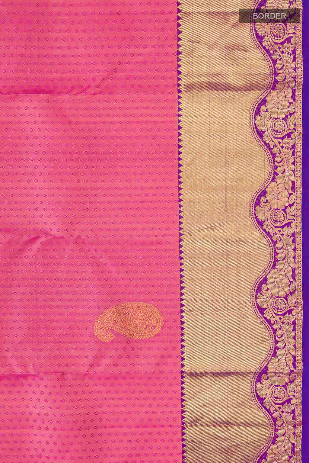 Border image of Multicolor Kanchipuram Silk Saree with Jacquard With Zari Butta on the body and Zari Border
