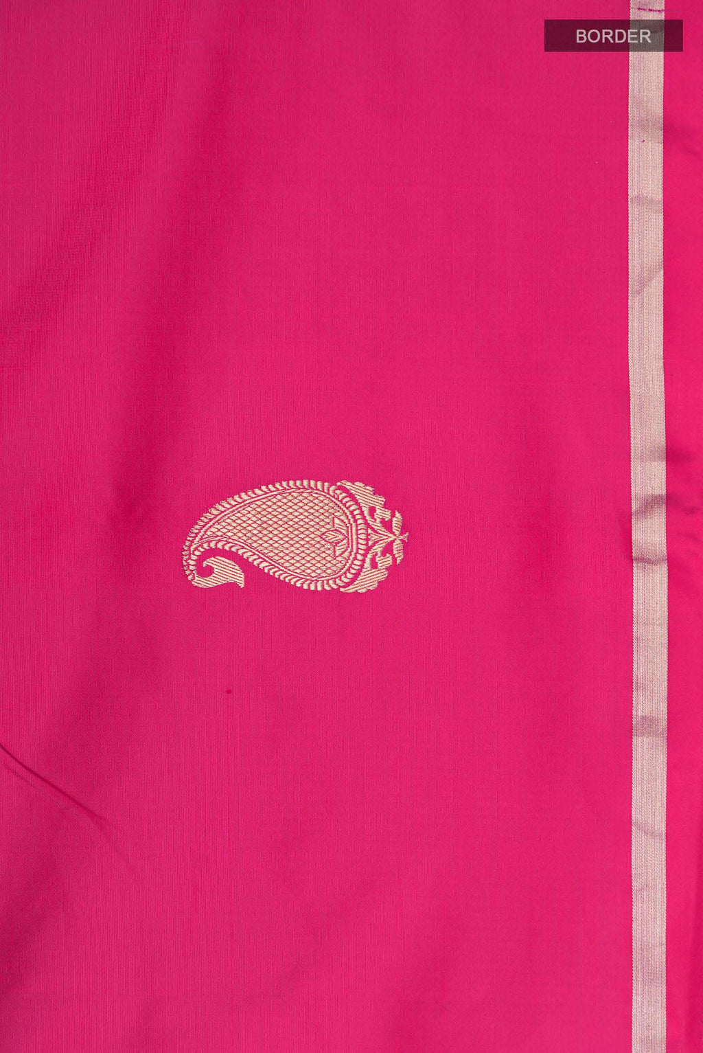 Border image of Pink Banarasi Silk Saree with Zari Butta on the body and Zari Border