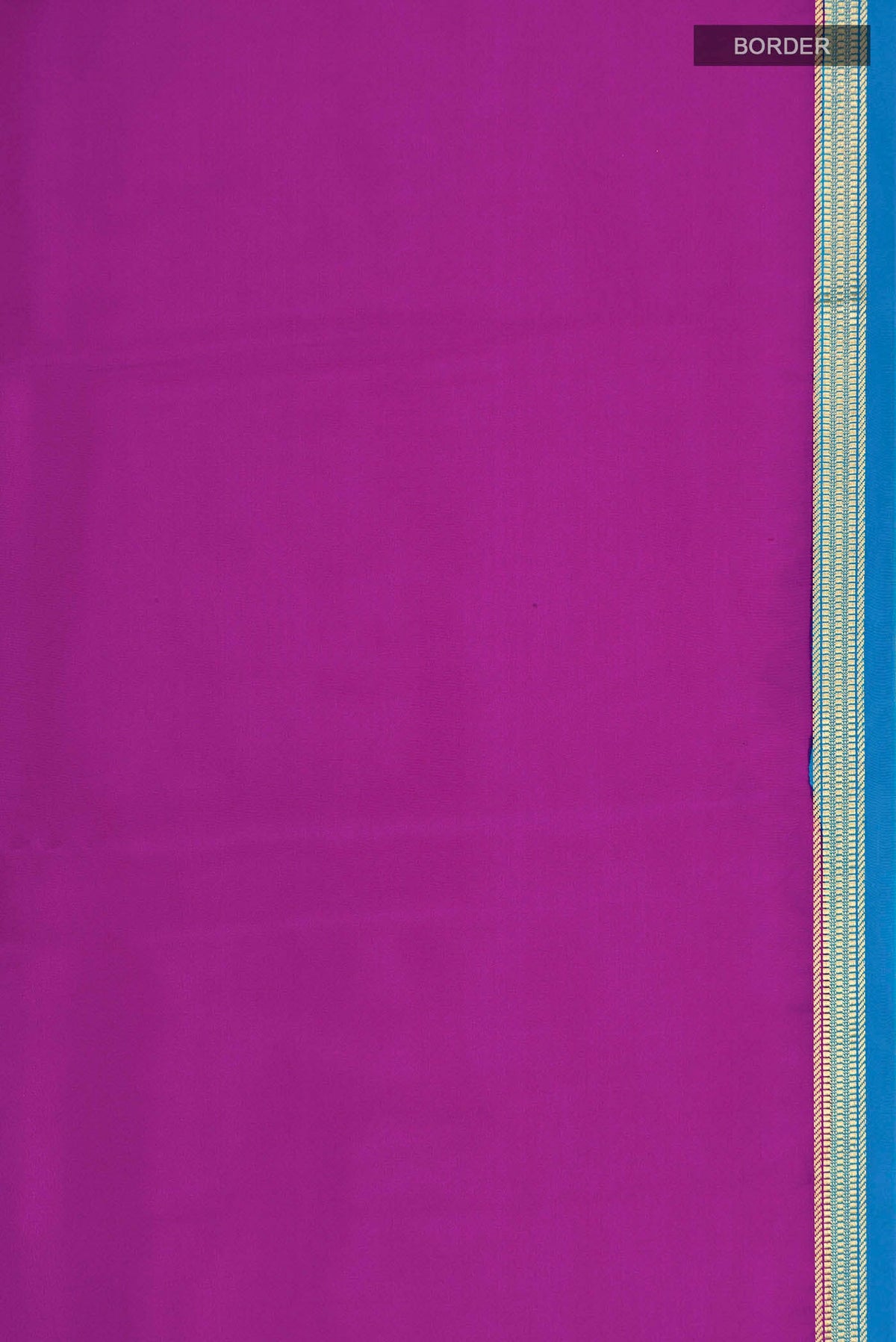 Border image of Pure Silk Pure Zari Purple Mysore Crepe Saree with Plain Body and Zari Border