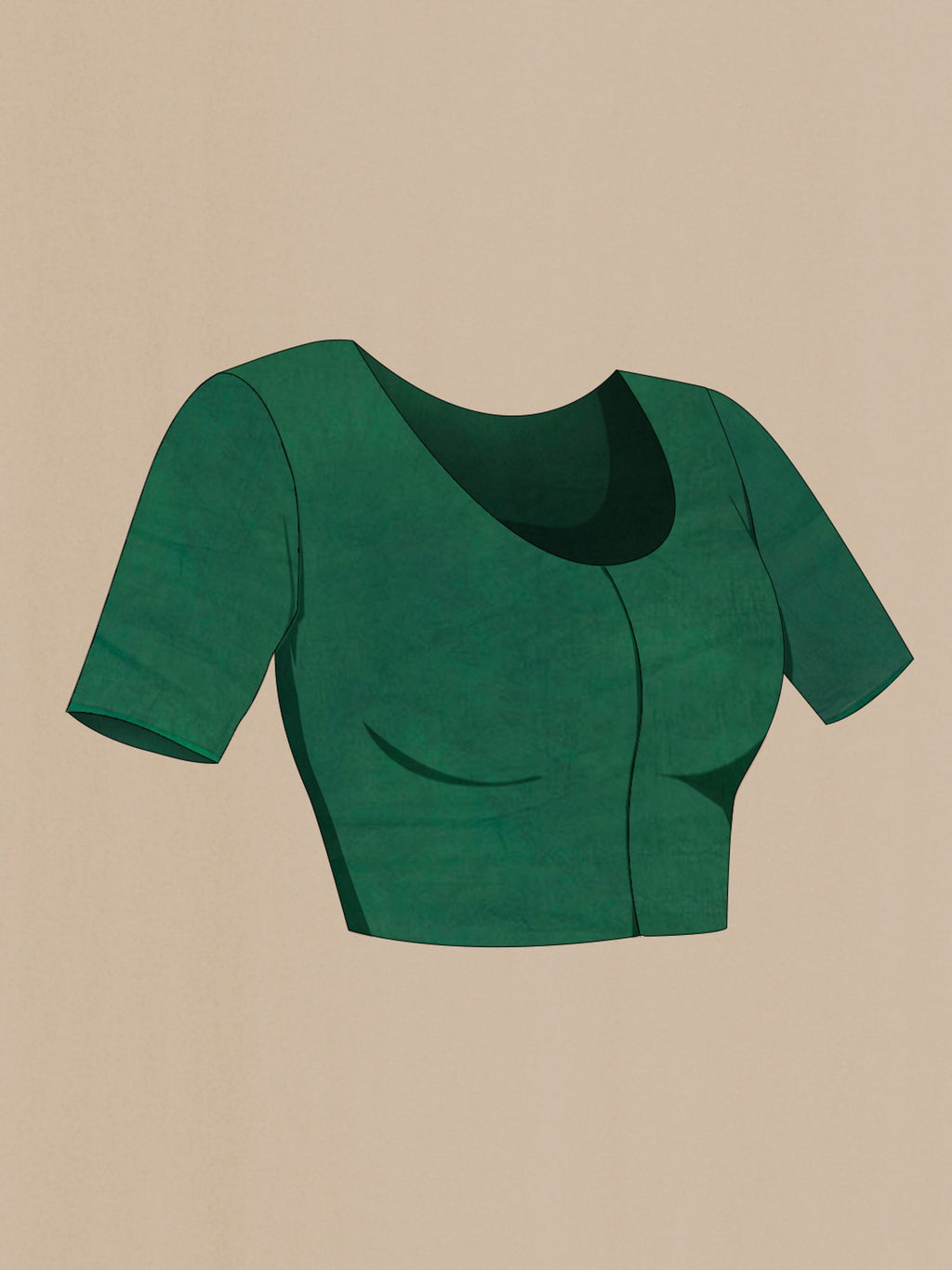 Close up image of the blouse of Light Green Printed Cotton Saree with Printed design on the body and Printed Border. 