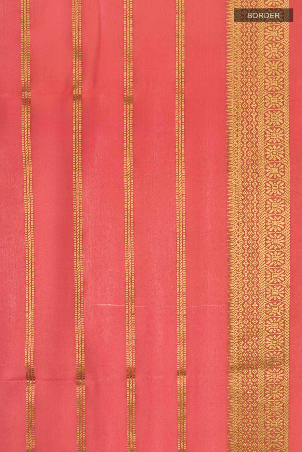Border image of Green Mysore Crepe Saree with Printed design on the body and Zari Border