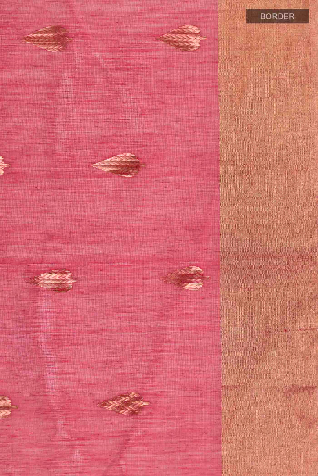 Border image of Red Chanderi Silk Saree with Zari Butta on the body and Zari Border