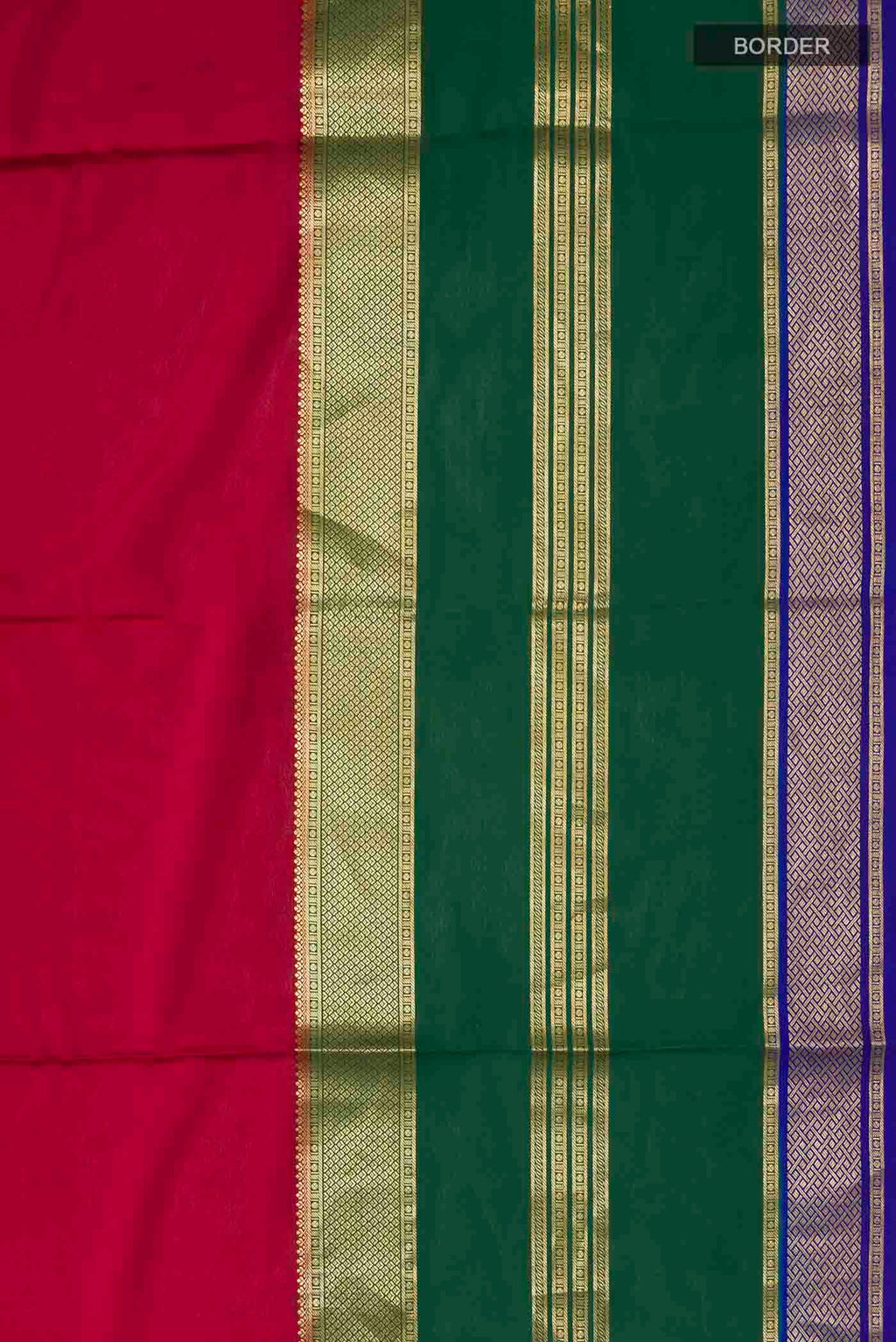 Border image of Maroon Mysore Crepe Saree with Plain Body and Zari Border