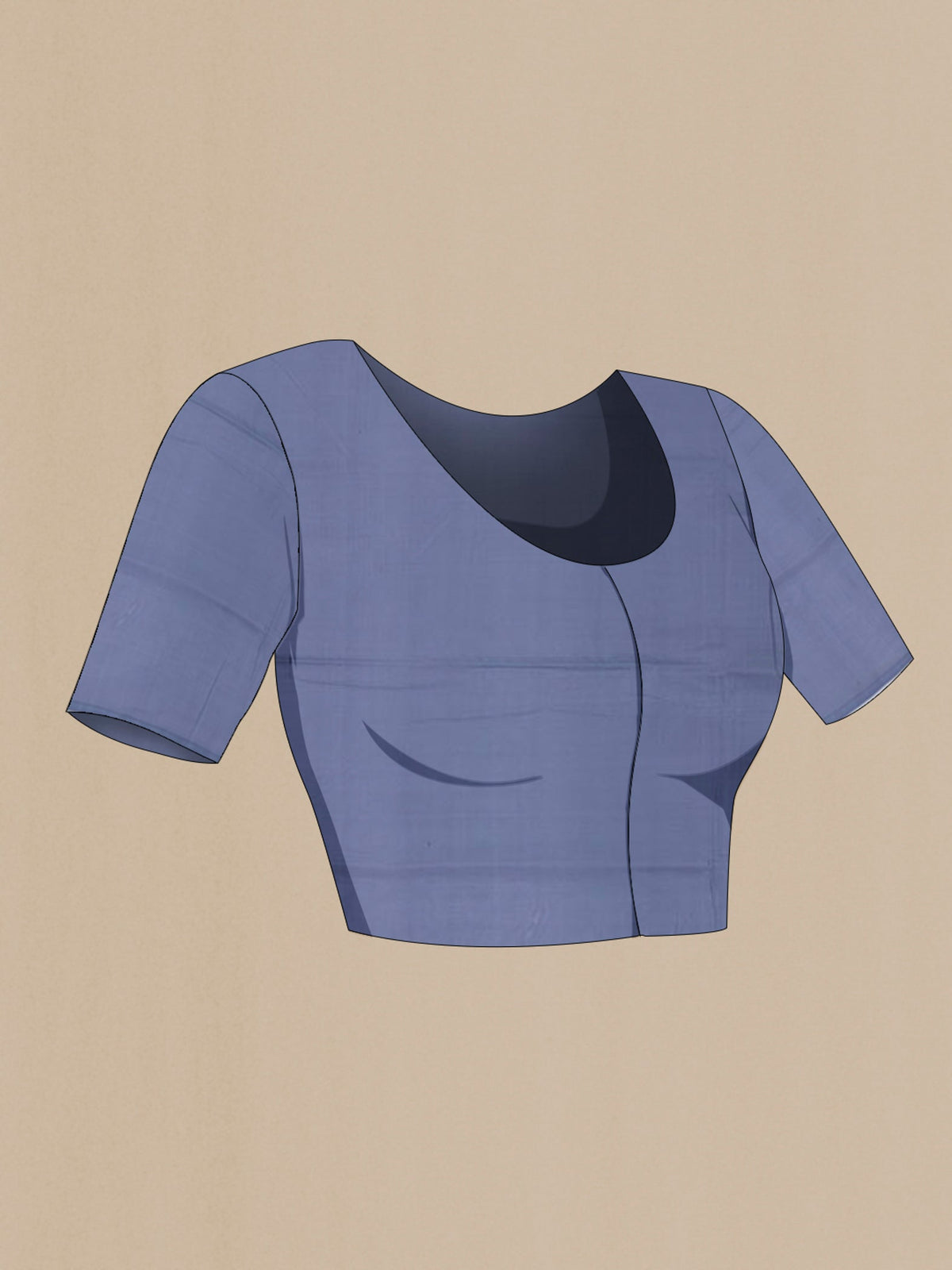 Close up image of the blouse of Blue Grey Banarasi Saree with Fancy on the body and Fancy Border. 