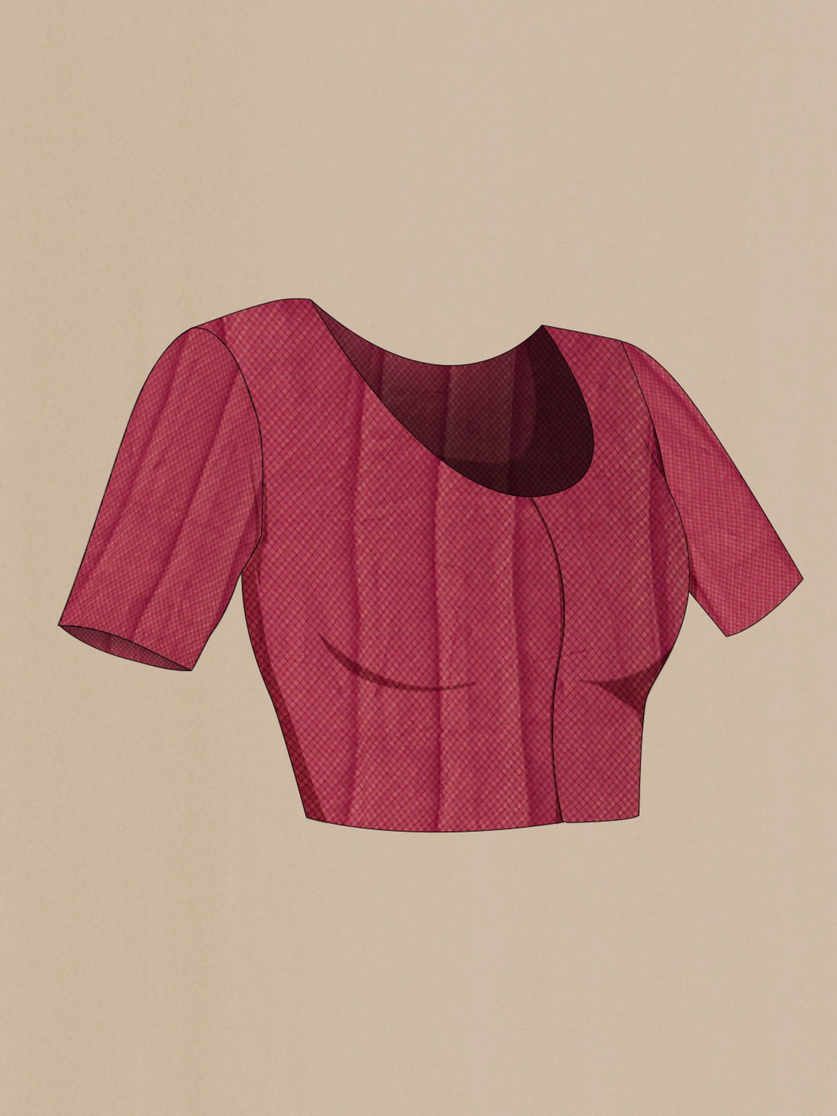 Close up image of the blouse of Pink Georgette Saree with Fancy on the body and Fancy Border. 