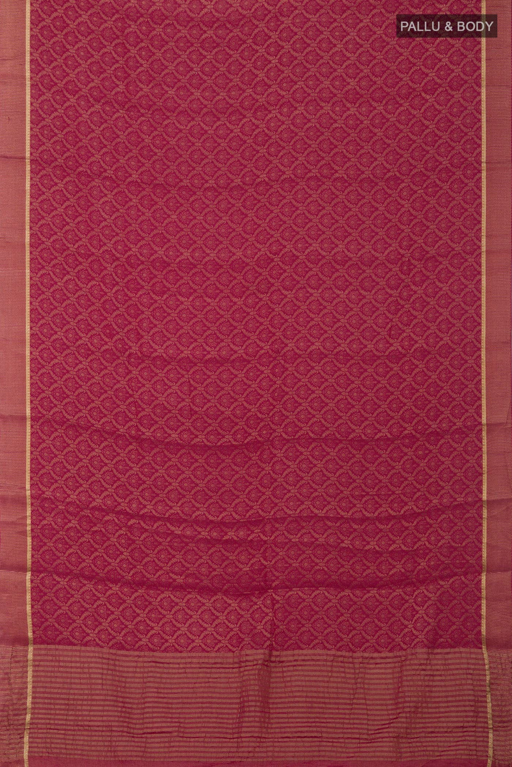 Flat view of Pink Georgette Saree with Fancy on the body and Fancy Border. 