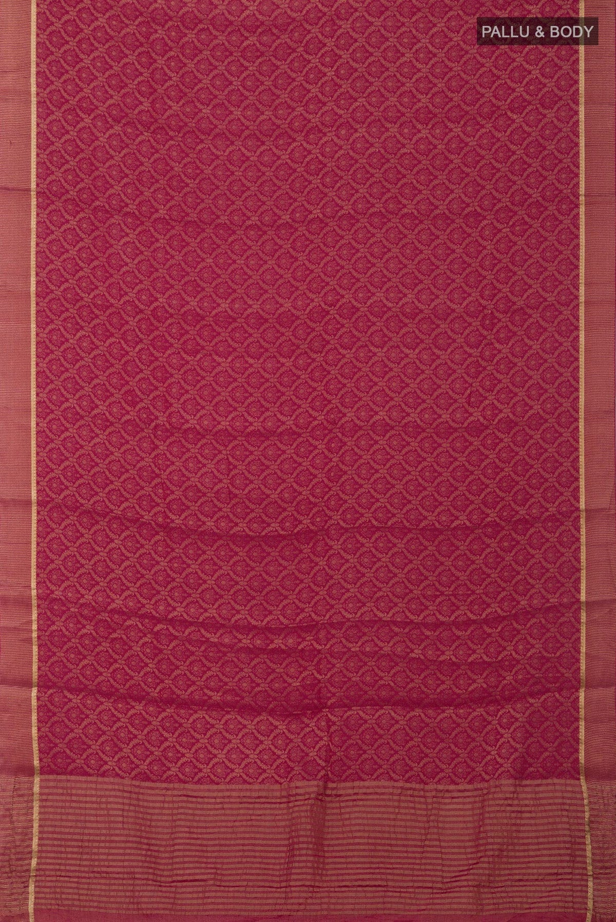 Flat view of Pink Georgette Saree with Fancy on the body and Fancy Border. 