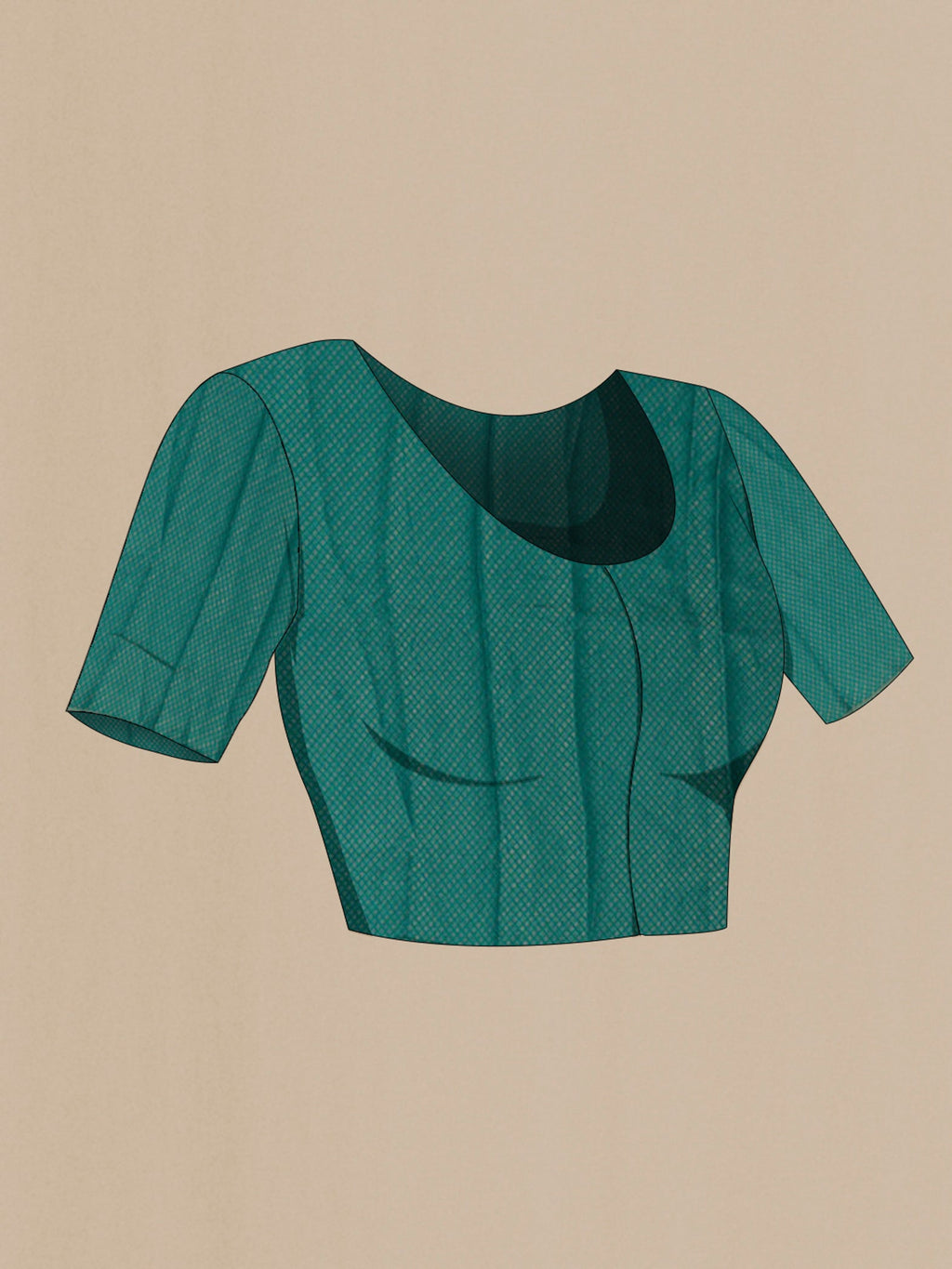 Close up image of the blouse of Blue Georgette Saree with Fancy on the body and Fancy Border. 