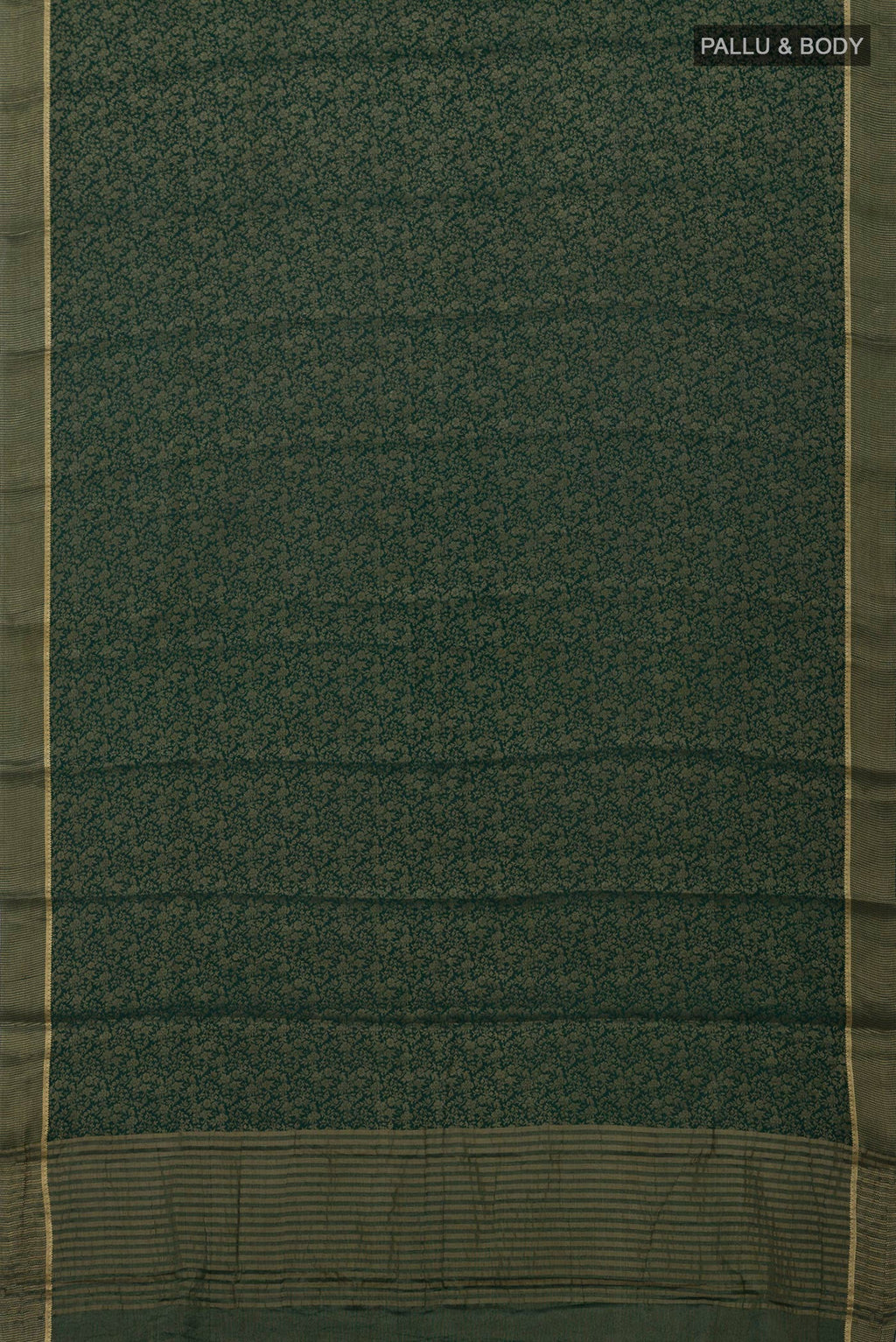 Flat view of Green Mysore Georgette Saree with Fancy on the body and Fancy Border. 