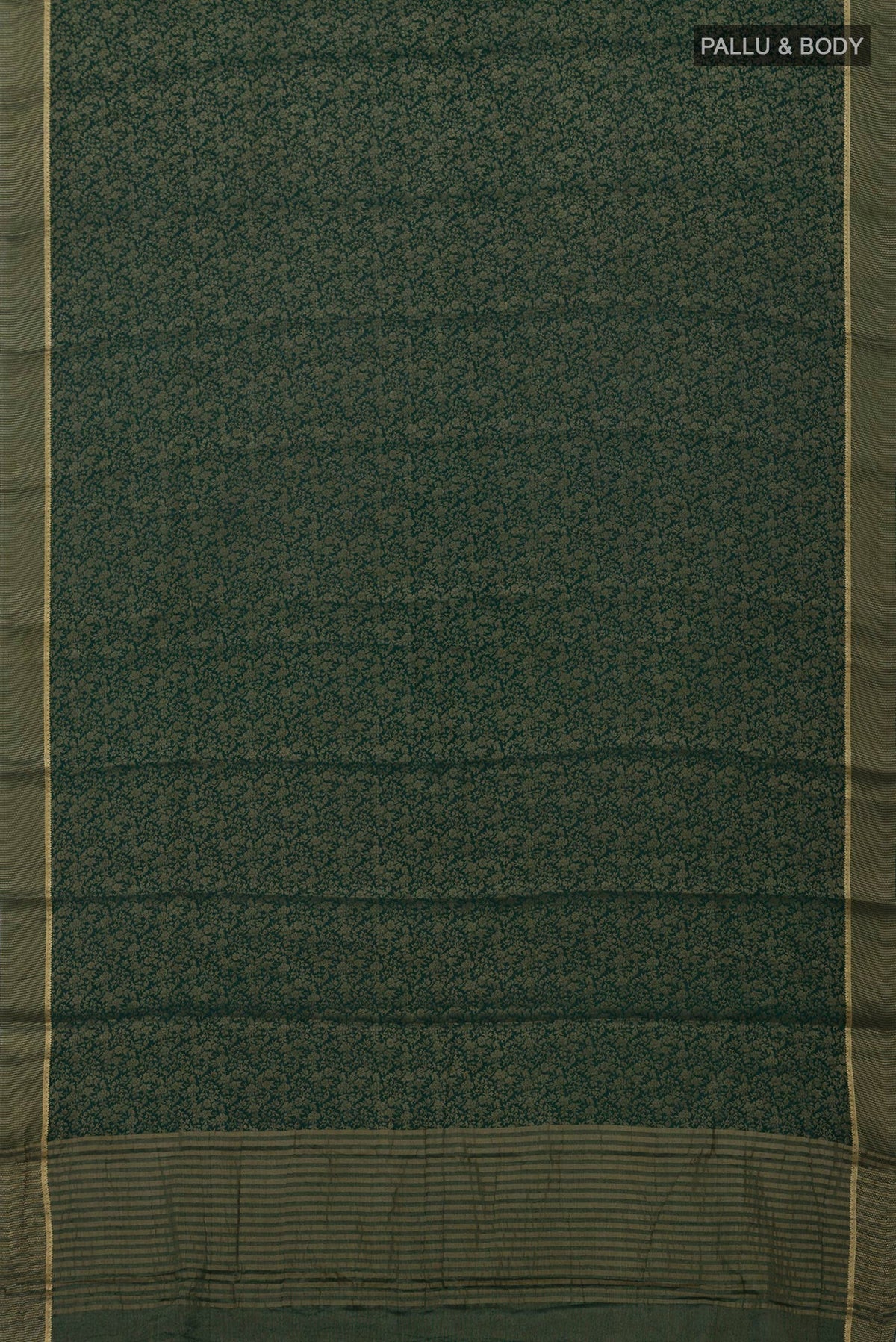 Flat view of Green Mysore Georgette Saree with Fancy on the body and Fancy Border. 
