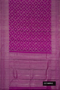 Purple Dual Tone Kanchipuram Silk Saree with Zari Brocade on the body and Zari Border.  displayed on a mannequin