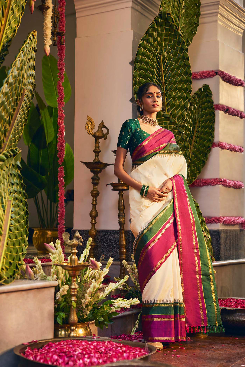 Gauri-Off White Kanchipuram Silk Saree