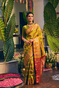 Saroja-Multi-Colored Checks Kanchipuram Silk Saree