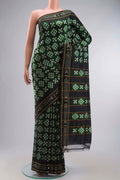 Multi Color Pochampally Silk Saree with Pure Ikat on the body and Ikat Border displayed on a mannequin