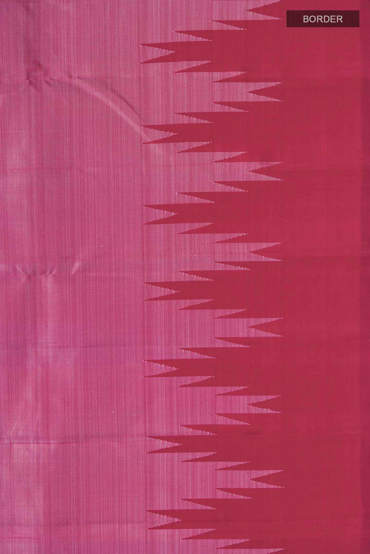 Border image of Mauve Kanchipuram Silk Saree with Plain Body and Temple Border