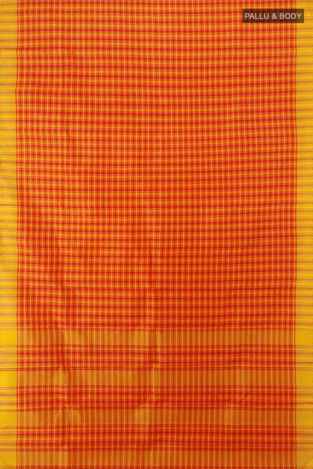 Flat view of Maroon Kanchipuram Silk Saree with Zari Butta on the body and Silk Border. 