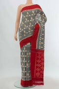 Multi Color Pochampally Cotton Saree with Checked design on the body and Checks Border.  displayed on a mannequin