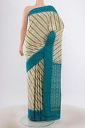 Multi Color Pochampally Silk Saree with Pure Ikat on the body and Plain Border.  displayed on a mannequin