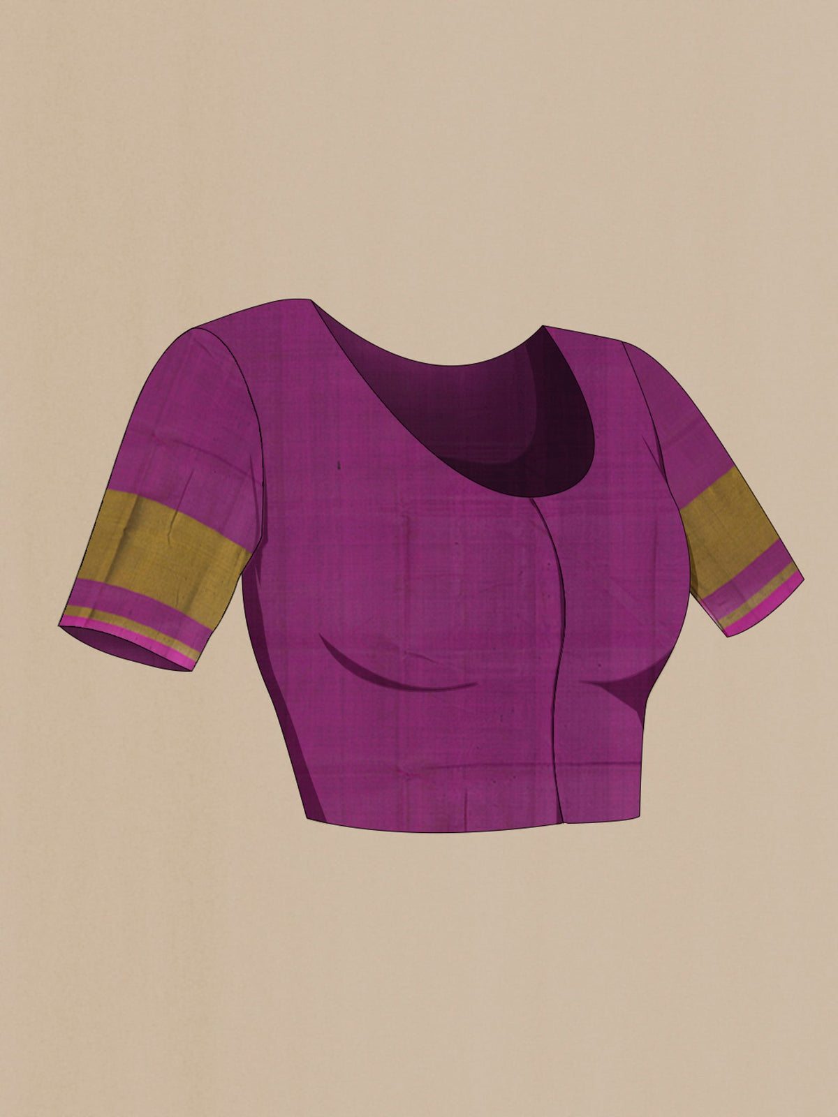 Close up image of the blouse of Multi Color Rajkot Patola Silk Saree with Ikat Print on the body and Silk Border. 