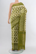 Multi Color Pochampally Saree with Zari Butta on the body and Silk Border.  displayed on a mannequin