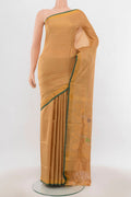 Beige Uppada Silk Saree with Zari Butta on the body and Silk Border.  displayed on a mannequin
