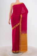 Pink Soft Silk Saree with Zari Butta on the body and Zari Border.  displayed on a mannequin