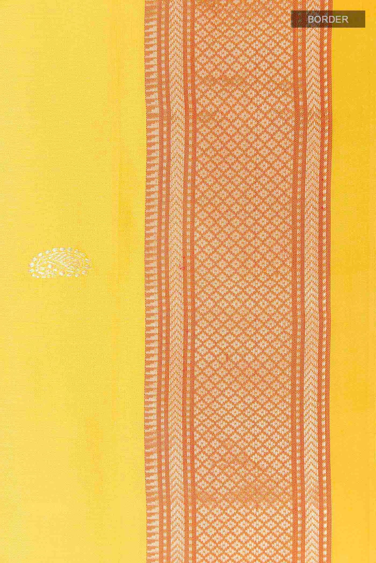 Border image of Yellow Dual Tone Paithani Silk Saree with Zari Butta on the body and Zari Border
