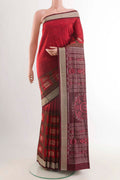 Maroon Orissa Silk Saree with Thread Butta on the body and Thread Border displayed on a mannequin