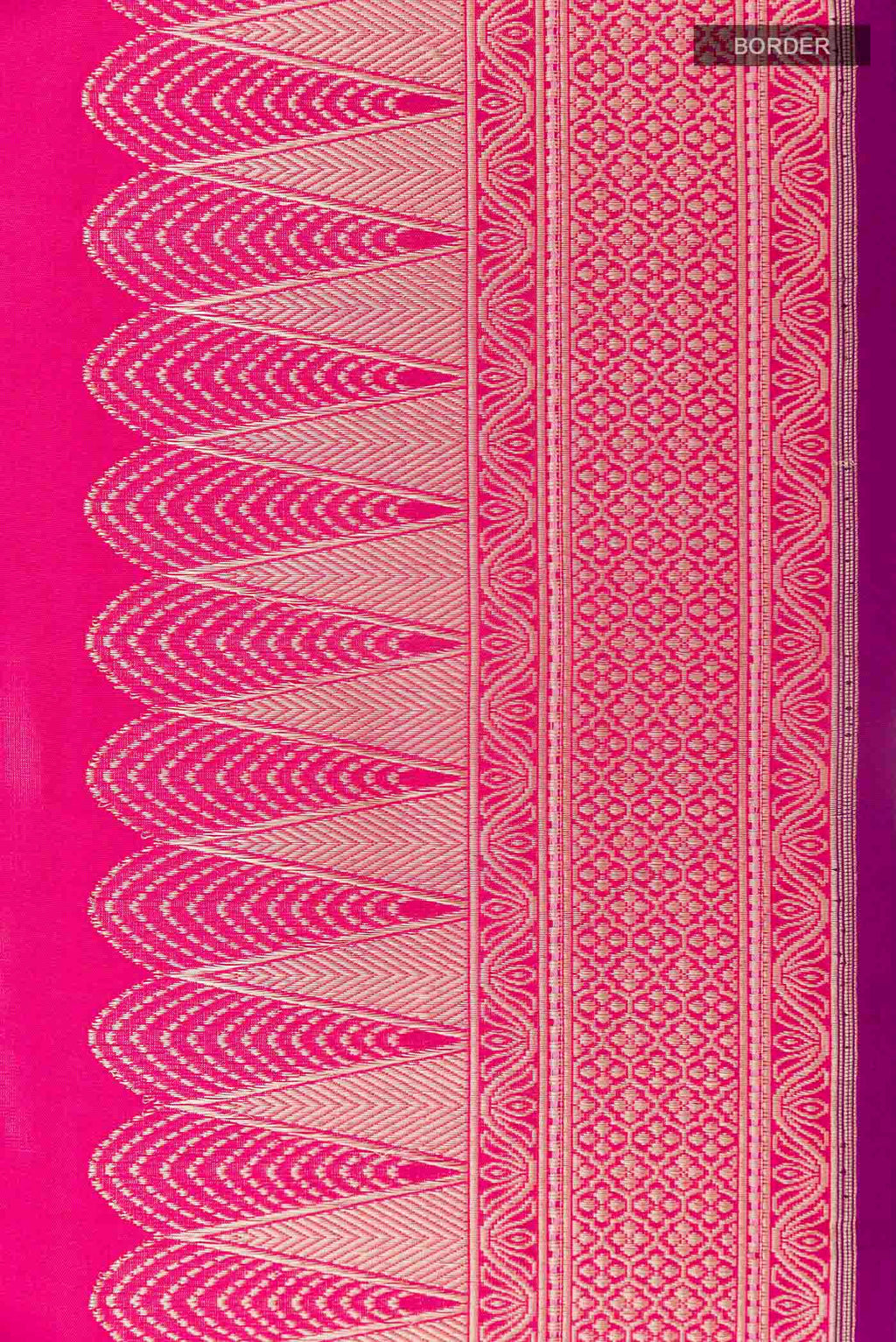 Border image of Pink Banarasi Saree with Zari Butta on the body and Zari Border