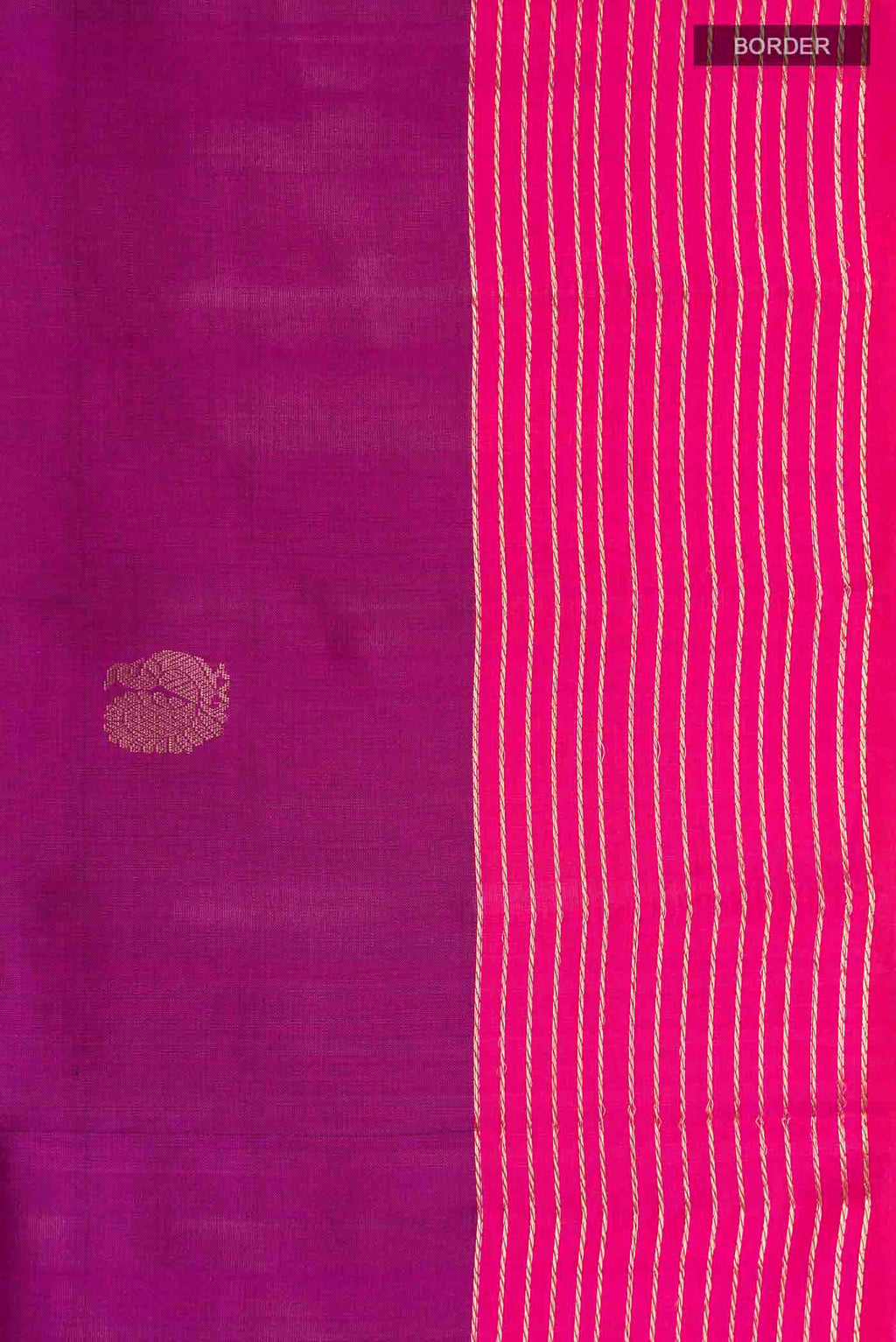 Border image of Purple Soft Silk Saree with Zari Butta on the body and Zari Border