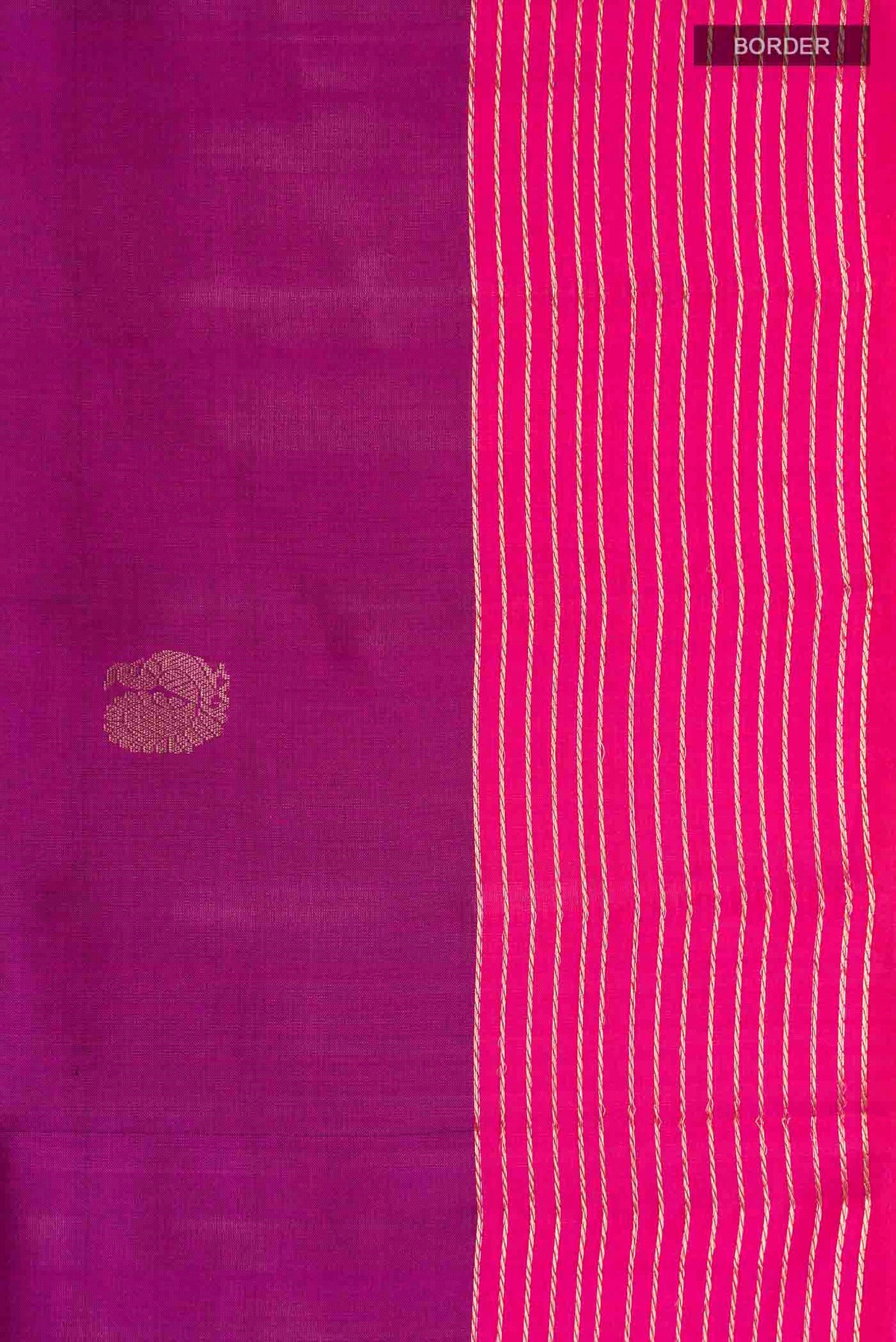 Border image of Purple Soft Silk Saree with Zari Butta on the body and Zari Border