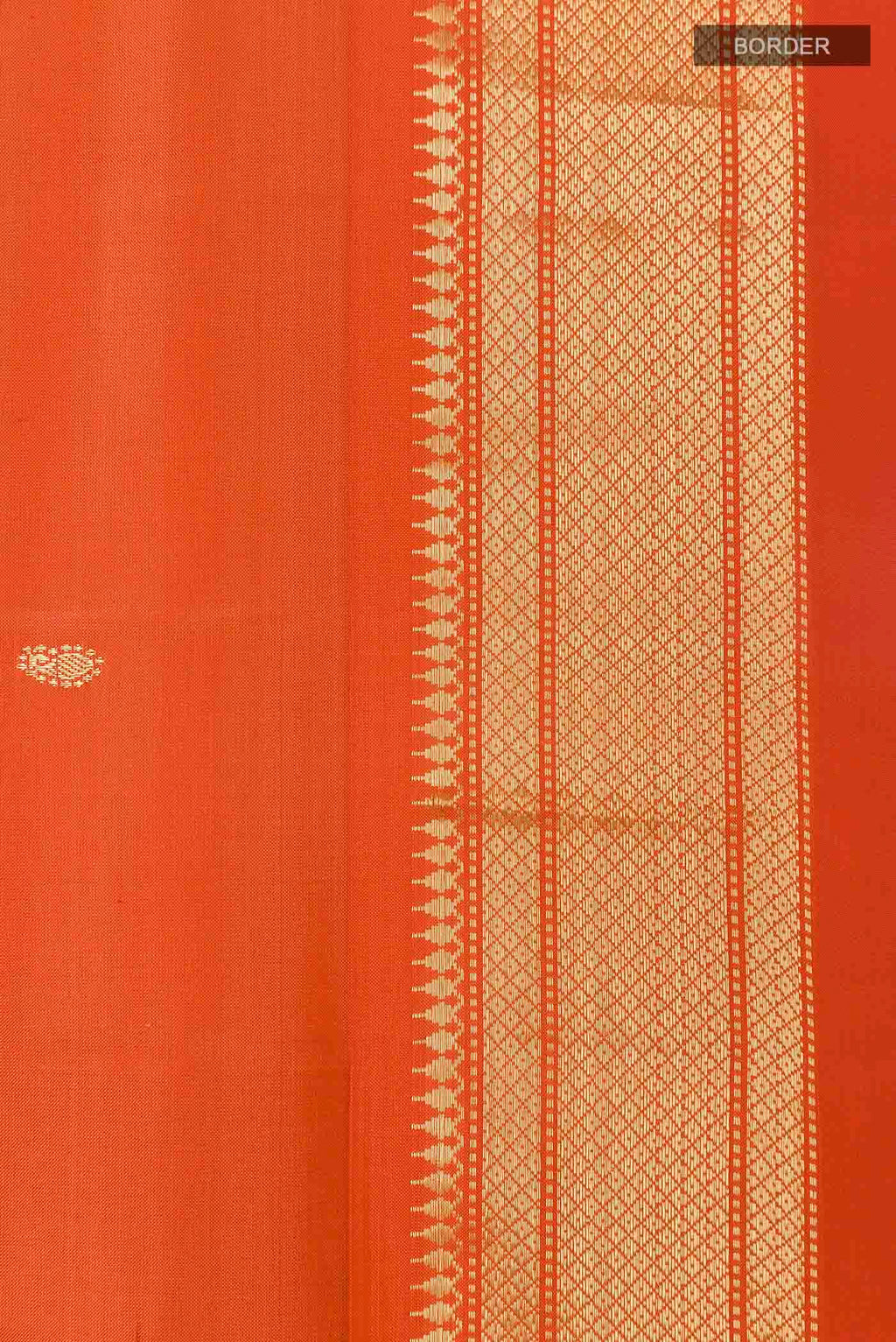 Border image of Orange Paithani Silk Saree with Zari Butta on the body and Zari Border