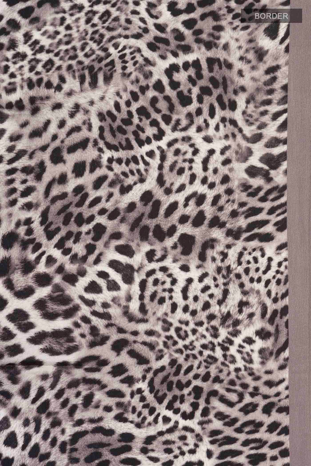 Border image of Grey Crepe Saree with Printed design on the body and Plain Border