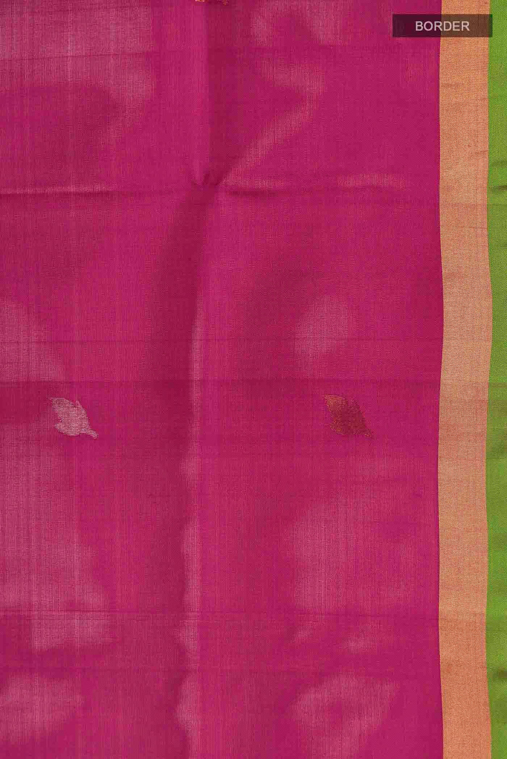 Border image of Pink Uppada Silk Saree with Zari Butta on the body and Zari Border