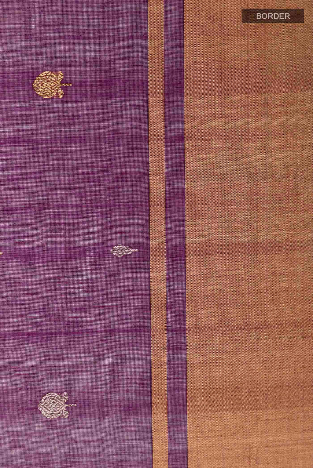 Border image of Purple Chanderi Silk Cotton Saree with Zari Butta on the body and Zari Border