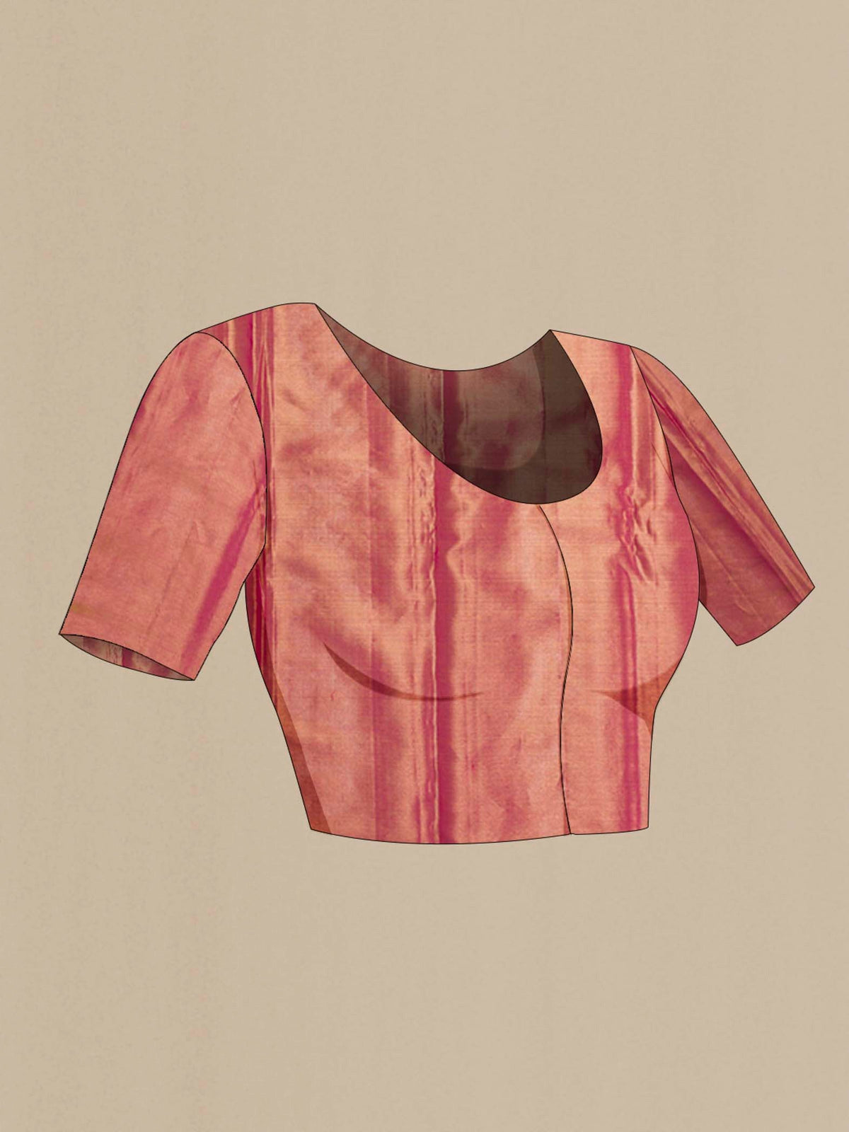 Close up image of the blouse of Golden Kanchipuram Tissue Silk Saree with Zari Brocade on the body and Zari Border