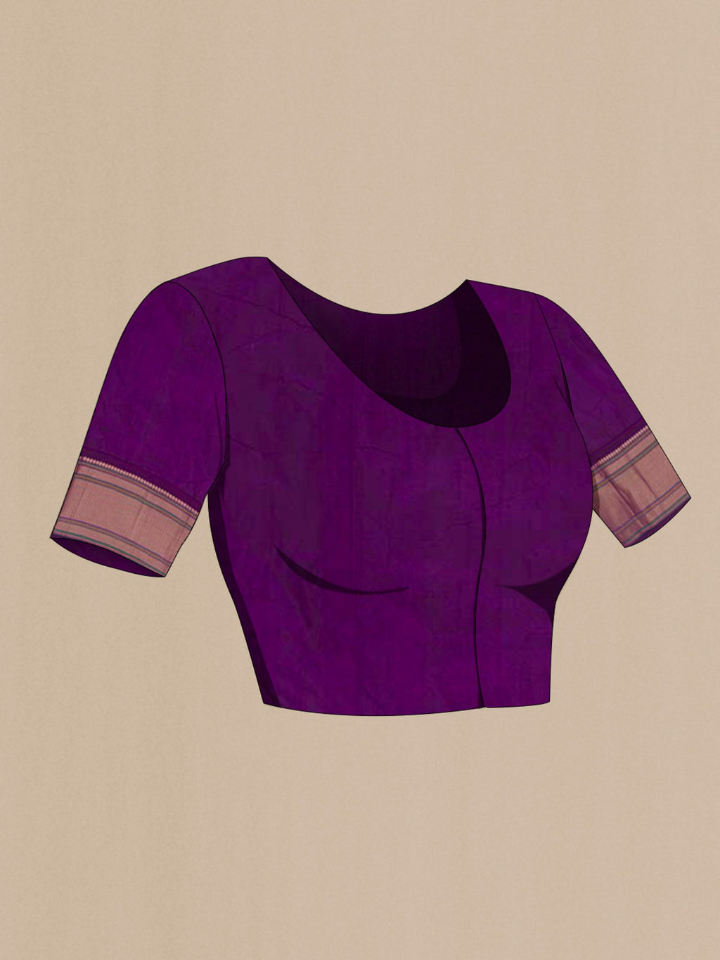 Close up image of the blouse of Pink Dual Tone Soft Silk Saree with Zari Butta on the body and Zari Border. 