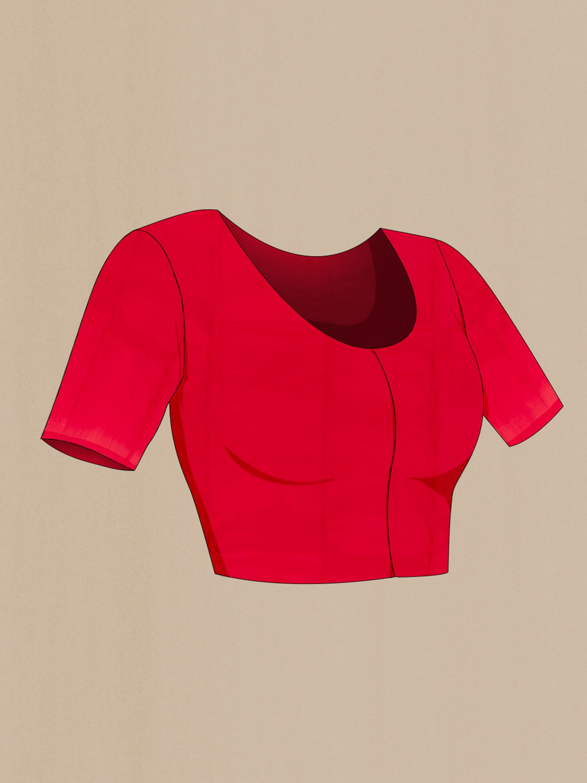 Close up image of the blouse of Black Kanchipuram Silk Saree with Zari Butta on the body and Zari Border. 