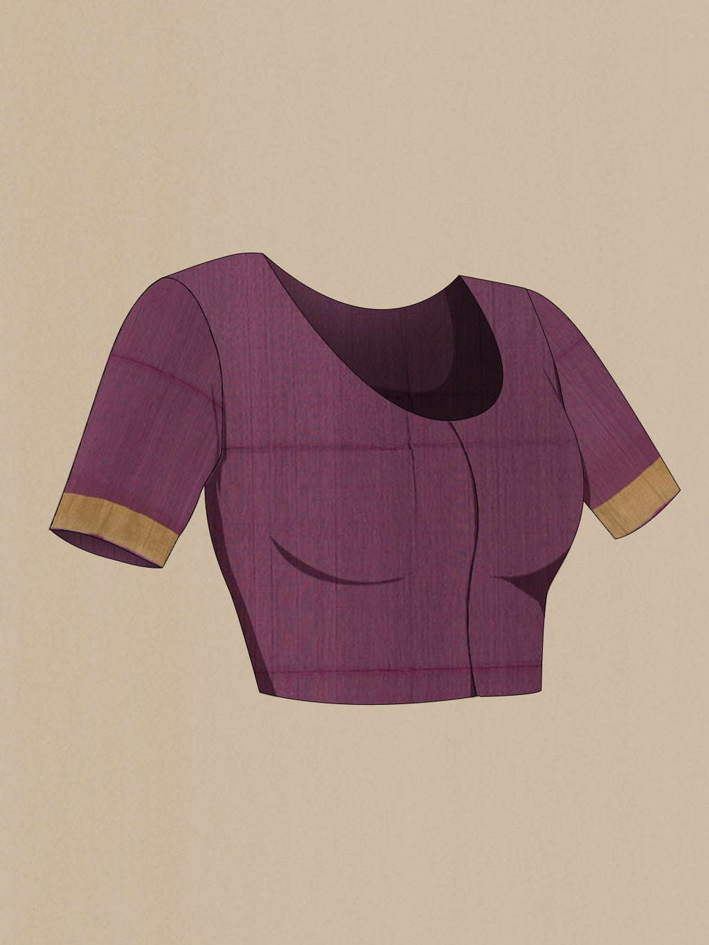 Close up image of the blouse of Davys Grey Blended Kora Cotton Saree with Zari Butta on the body and Zari Border. 