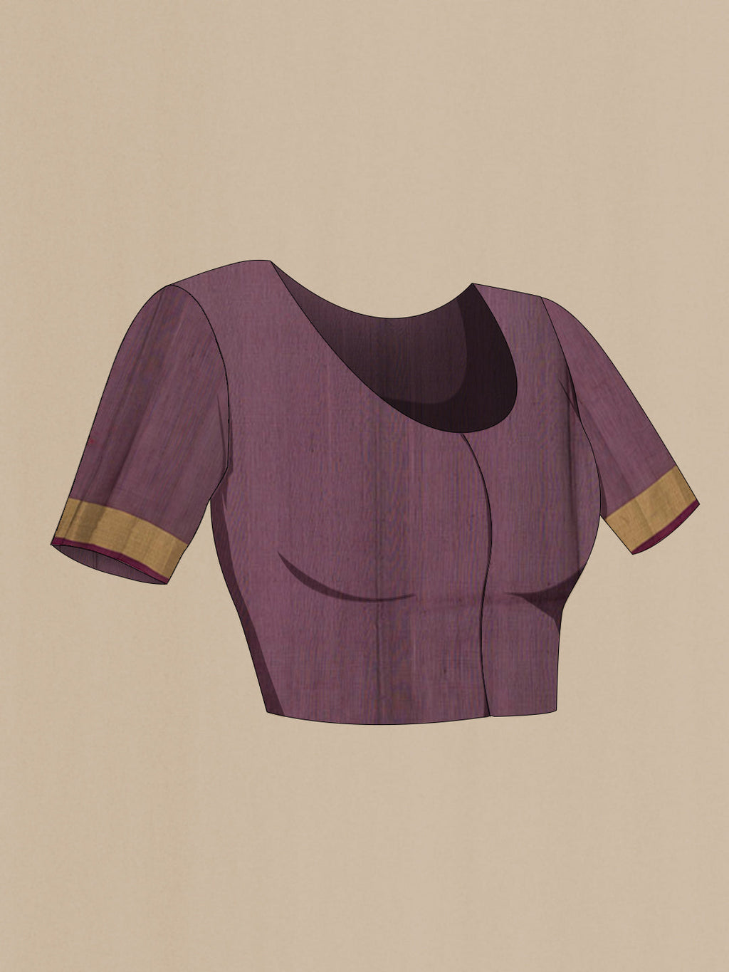 Close up image of the blouse of Green Blended Kora Cotton Saree with Zari Butta on the body and Zari Border. 